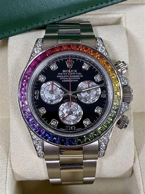 rolex daytona rainbow watch price in india|Rolex daytona value chart.